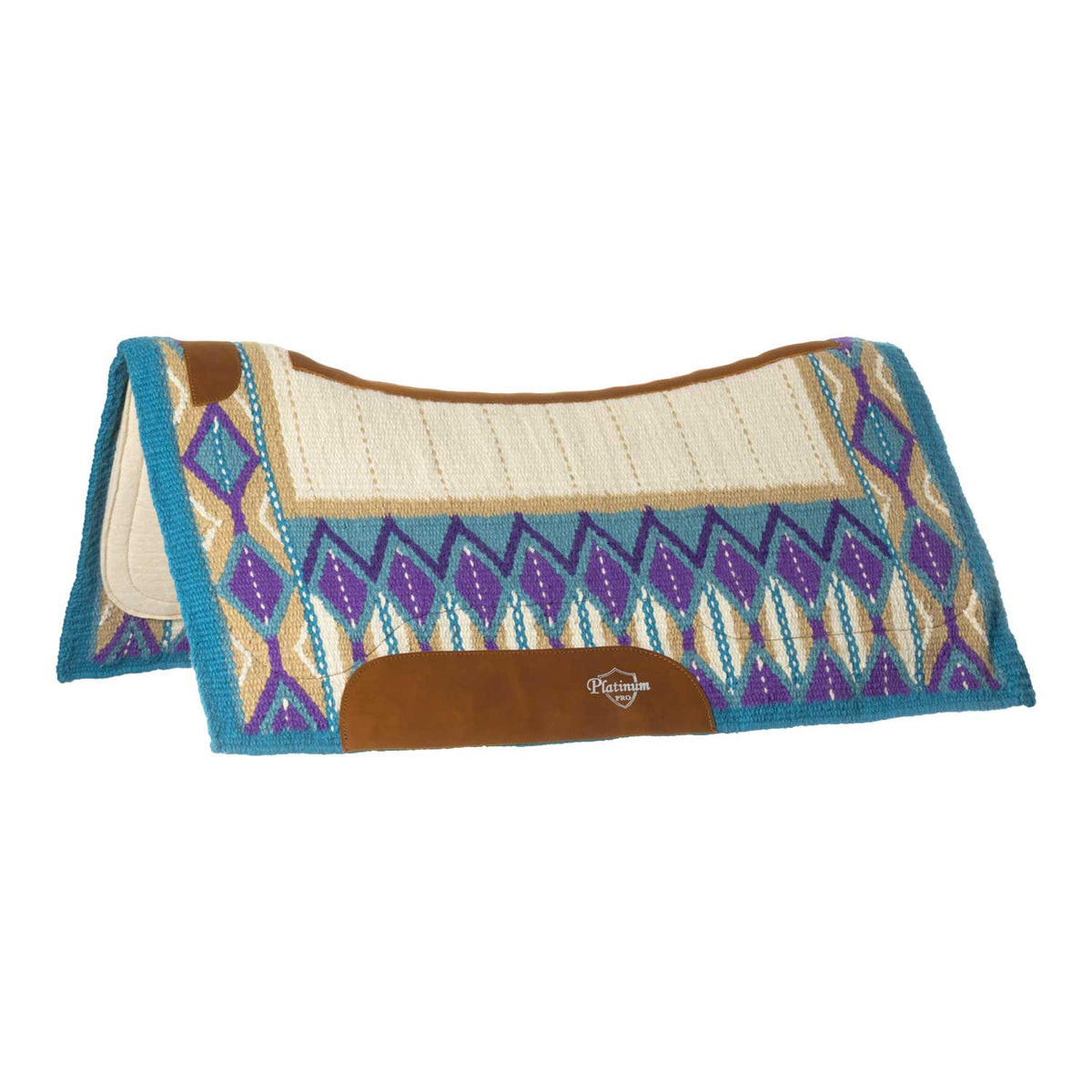 Tapis de selle western Platinum Pro contour, couverture laine tissée, 34 x 36