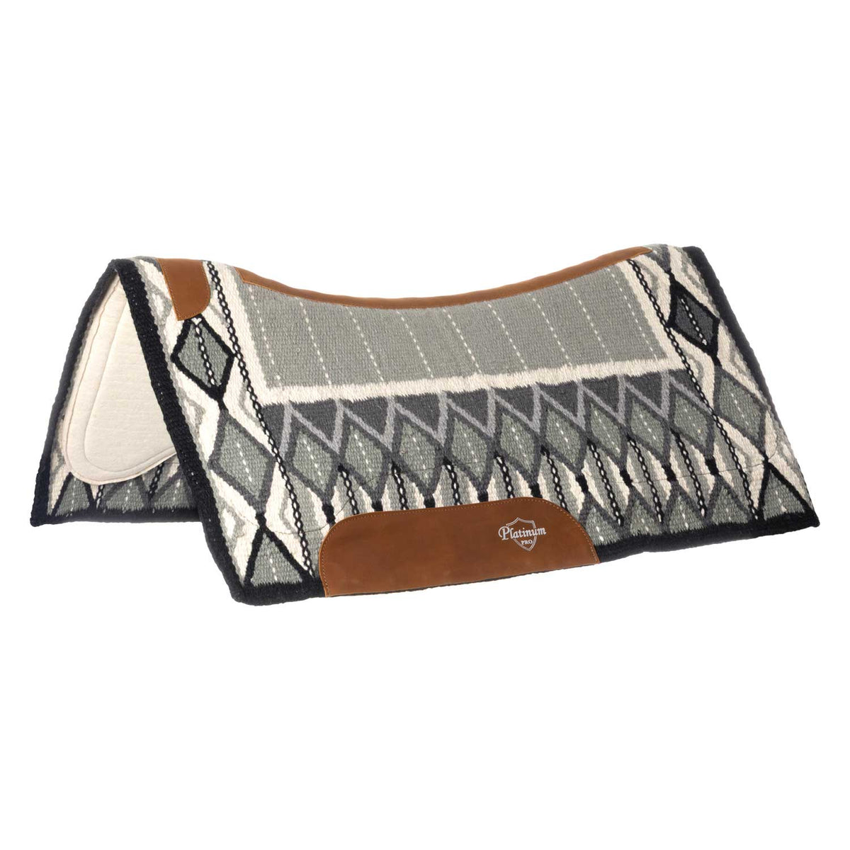 Tapis de selle western Platinum Pro contour, couverture laine tissée, 34 x 36