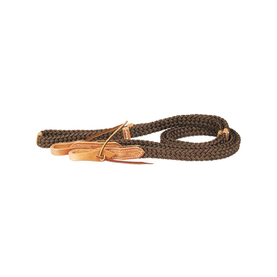 Rênes de barrel Schutz Brothers Quiet Control en nylon tressé et cuir