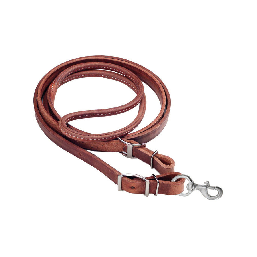 Rênes de barrel Pool's en cuir rond avec mousquetons