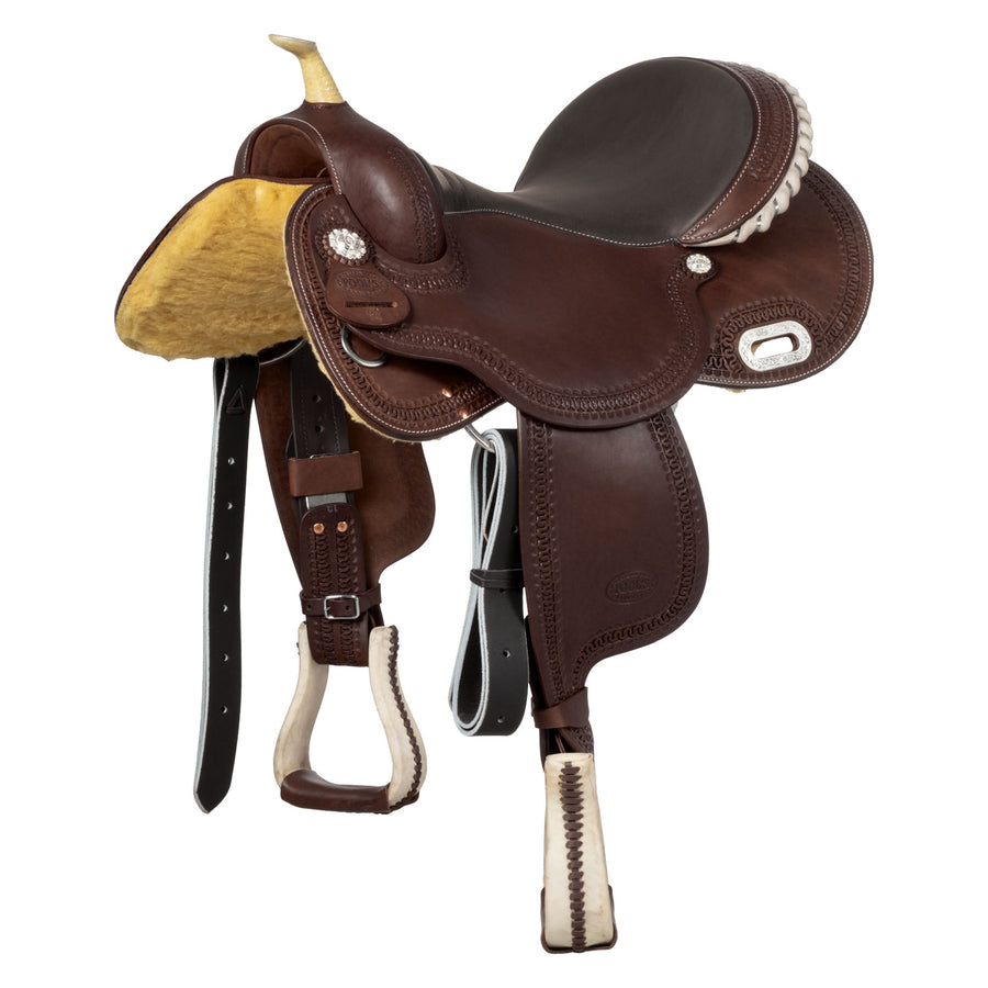 Selle de barrel Pool's Color 5020, siège noir, arçon Ralide, 15 à 16 pouces
