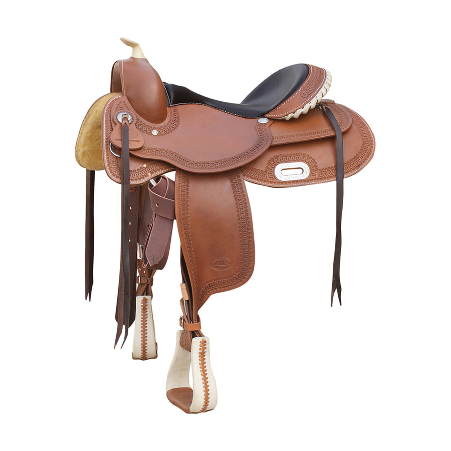 Selle de reining Pool's Flexible 2020 à arçon flexible, incrustations rawhide