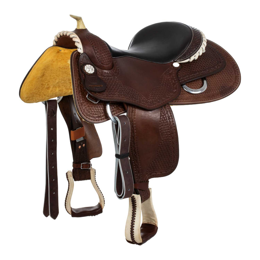 Selle de reining Pool's Genuine Butterfly 9002, cuir harness et rawhide