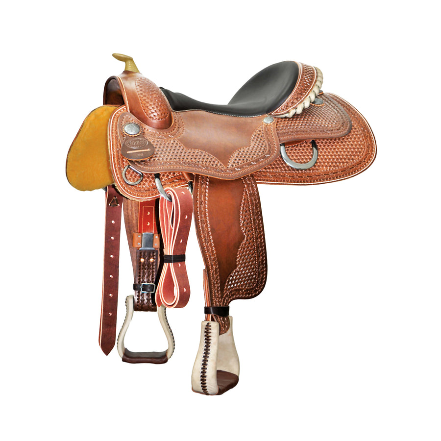 Selle de reining Pool's Butterfly 2040, cuir gras, siège basket, arçon Ralide