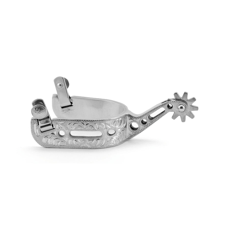 Éperons western Pool's en aluminium perforé et travaillé, légers