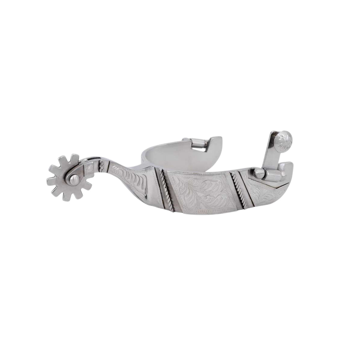 Éperons de reining Metalab homme, bord gravé motif reiner