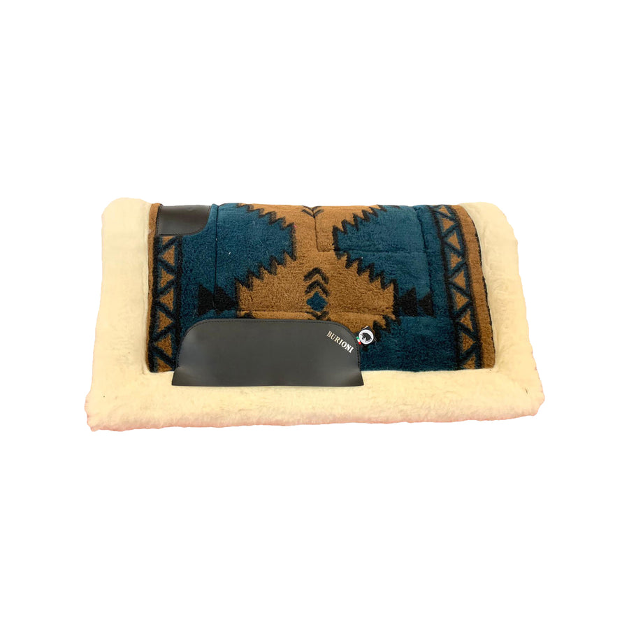 Tapis de selle western Burioni polaire et pure laine, renforts cuir