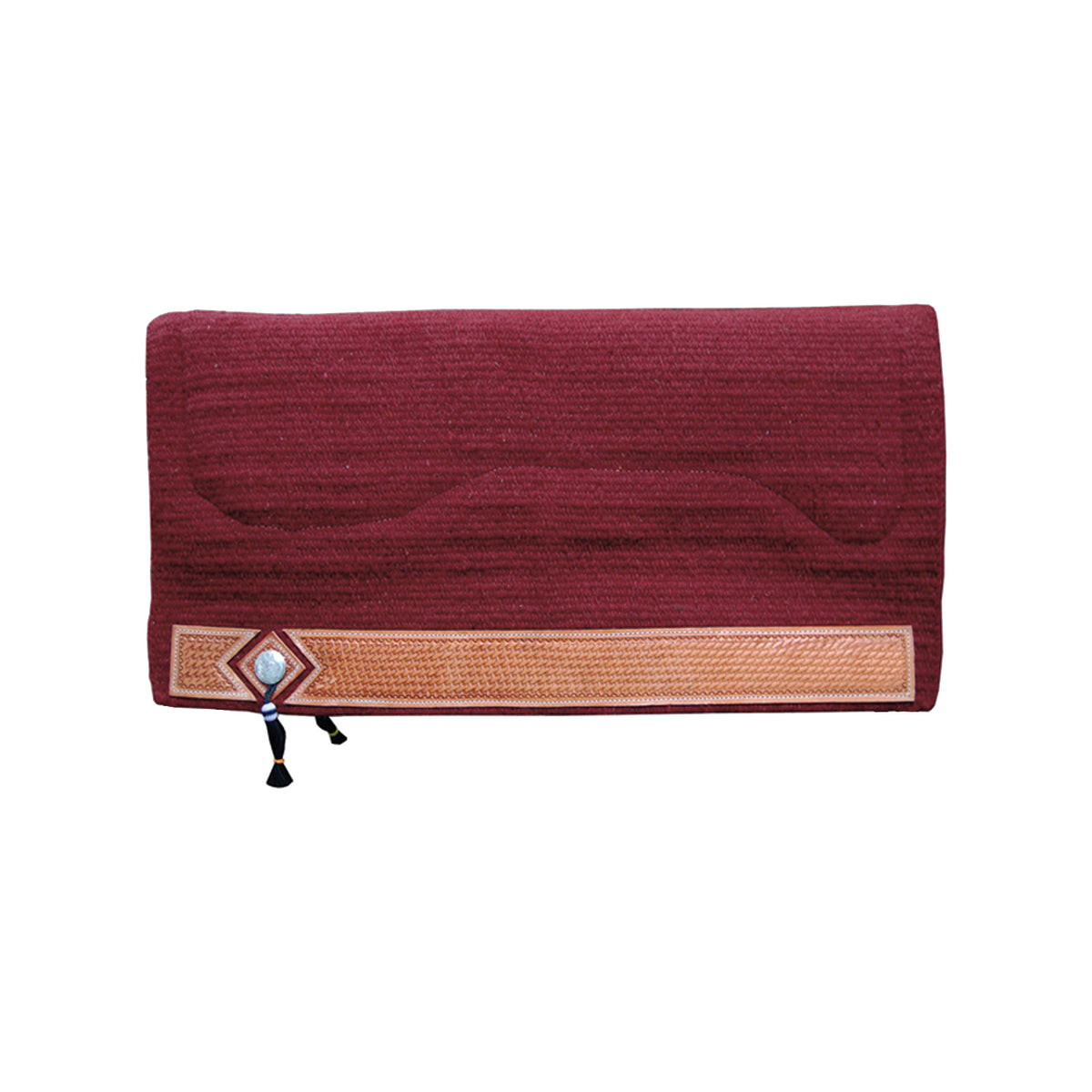 Tapis de selle western de show Pool's laine, cuir basket et conchos