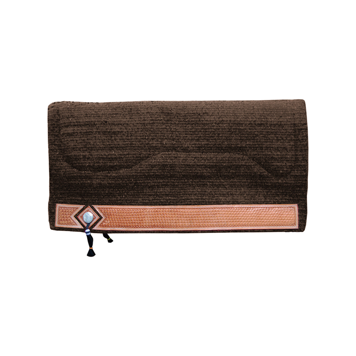 Tapis de selle western de show Pool's laine, cuir basket et conchos
