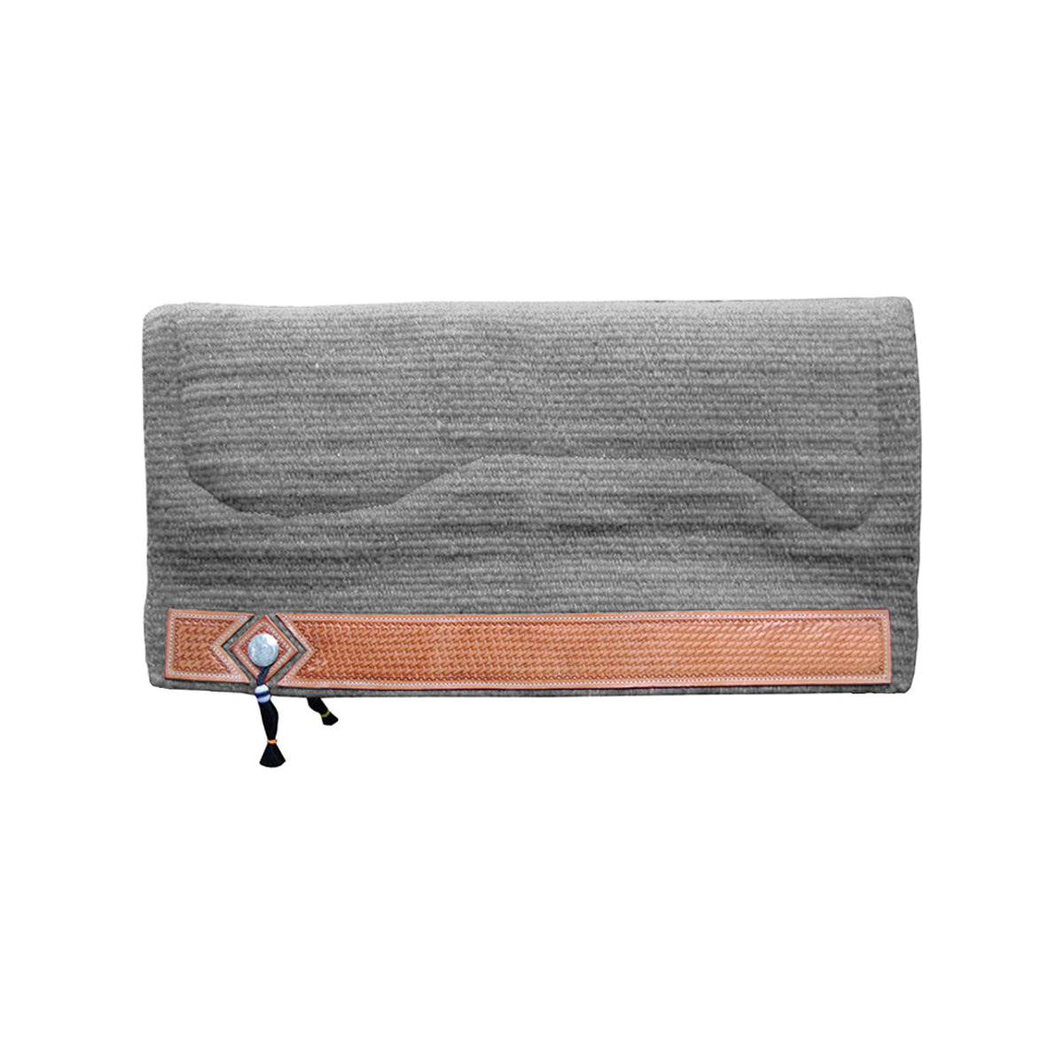 Tapis de selle western de show Pool's laine, cuir basket et conchos