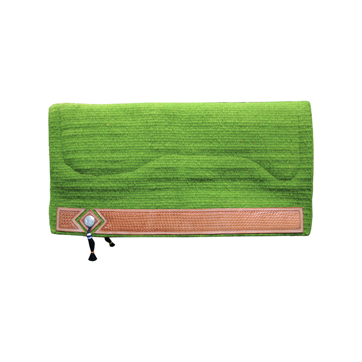 Tapis de selle western de show Pool's laine, cuir basket et conchos