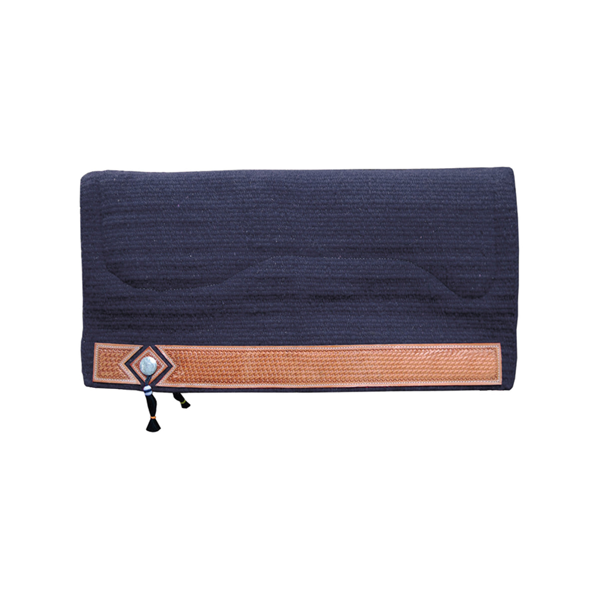 Tapis de selle western de show Pool's laine, cuir basket et conchos