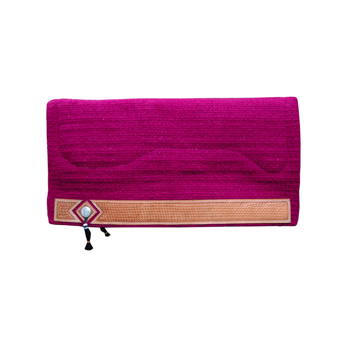 Tapis de selle western de show Pool's laine, cuir basket et conchos