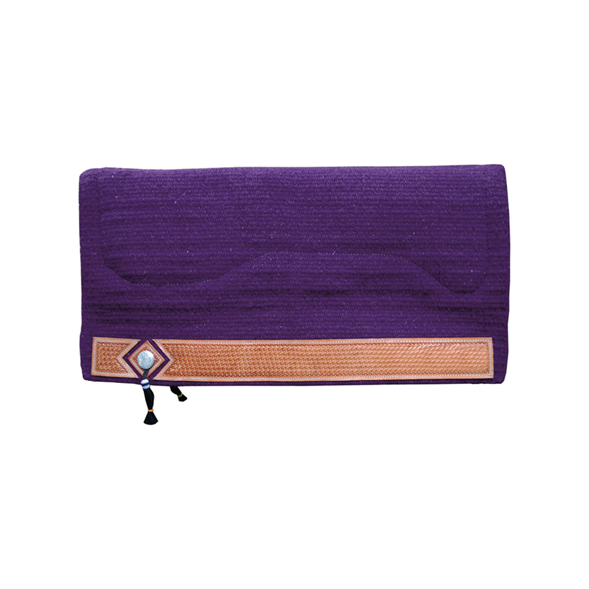 Tapis de selle western de show Pool's laine, cuir basket et conchos