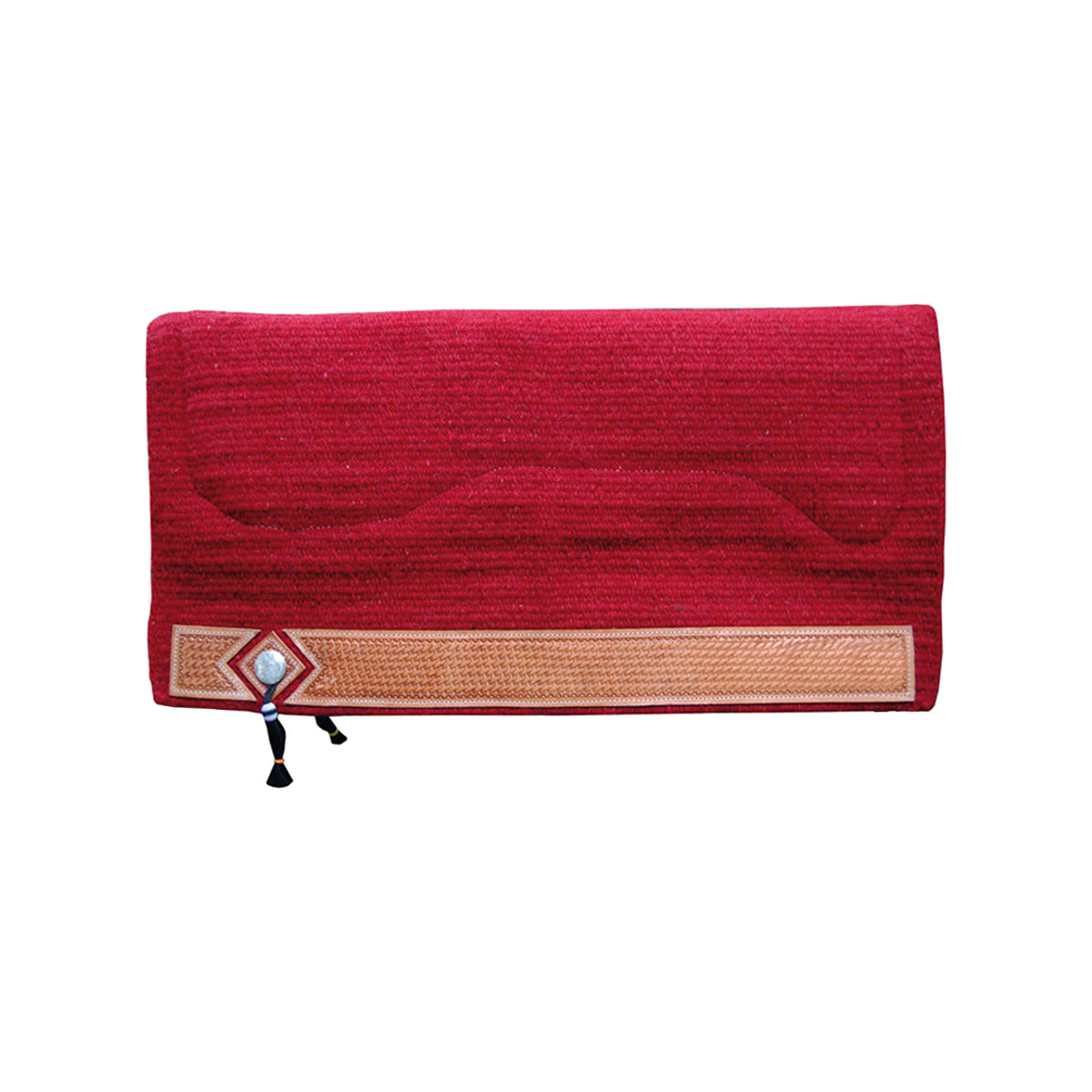 Tapis de selle western de show Pool's laine, cuir basket et conchos