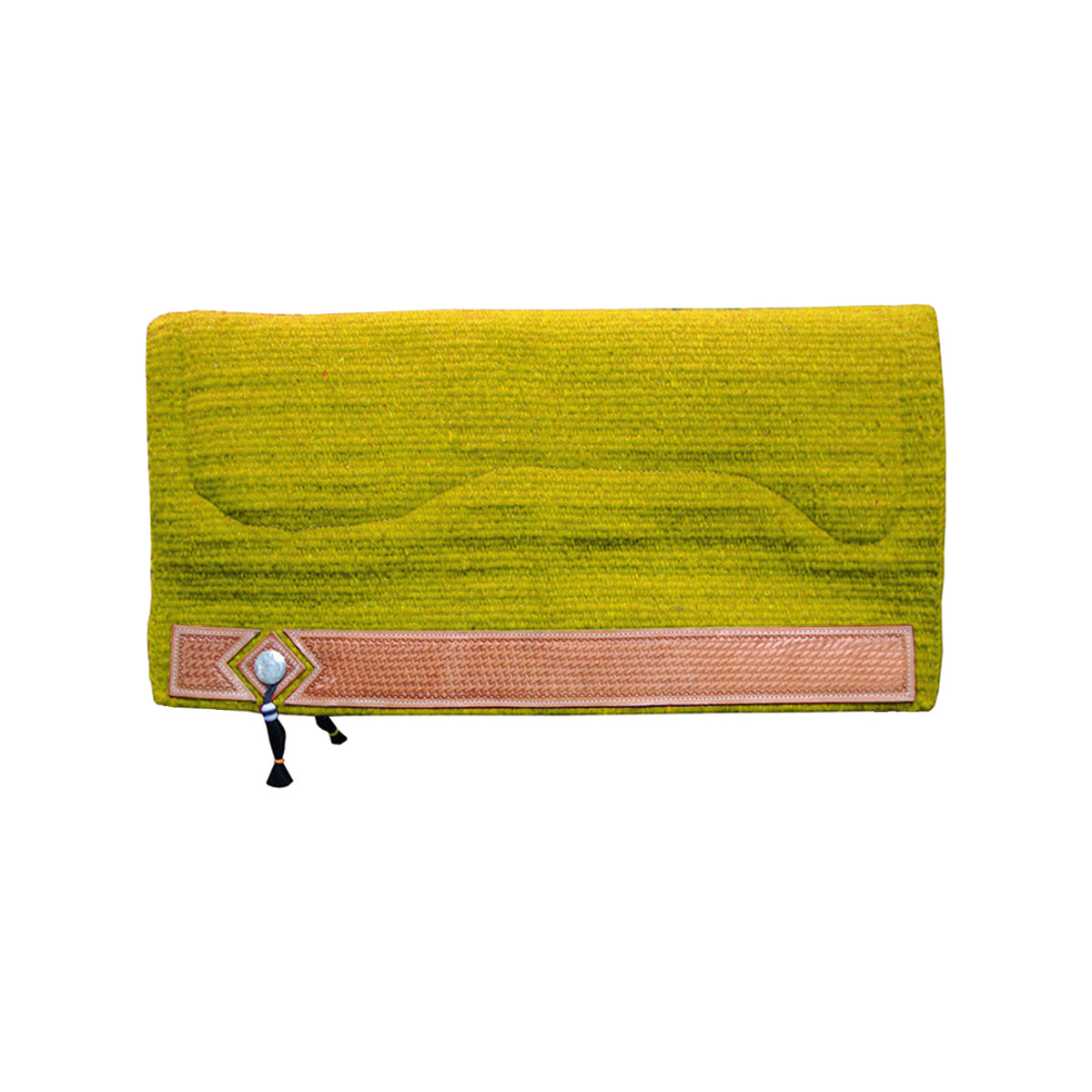Tapis de selle western de show Pool's laine, cuir basket et conchos