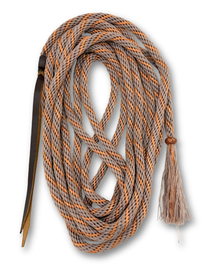 Mecate western en nylon extra souple beige et or rose, 7 m