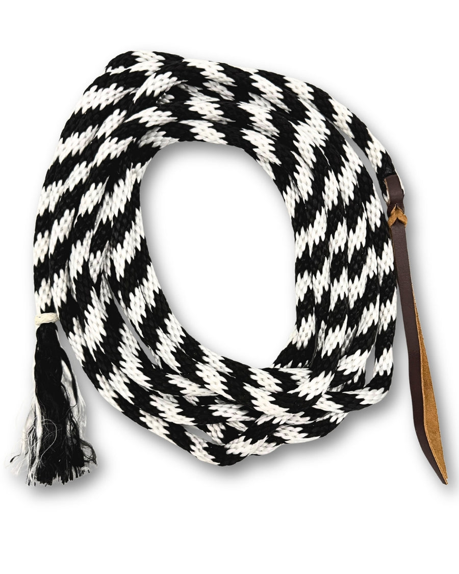 Mecate western en nylon extra souple noir et blanc, 7 m