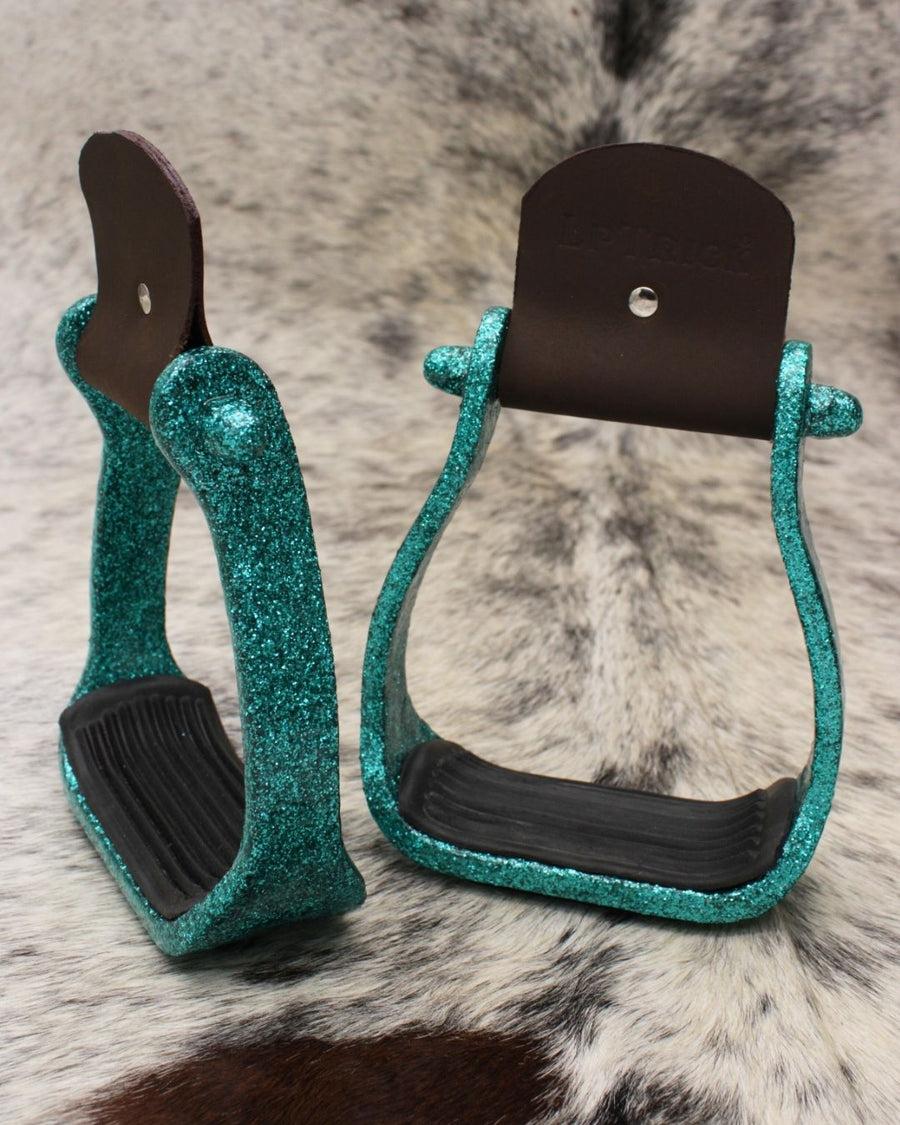Étriers western pailletés en aluminium, 5 couleurs, la paire