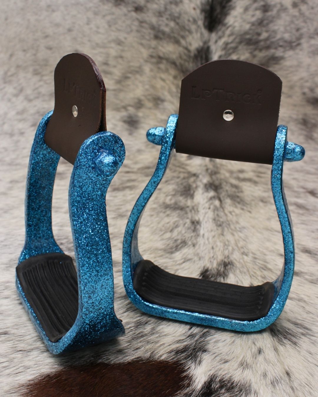 Étriers western pailletés en aluminium, 5 couleurs, la paire