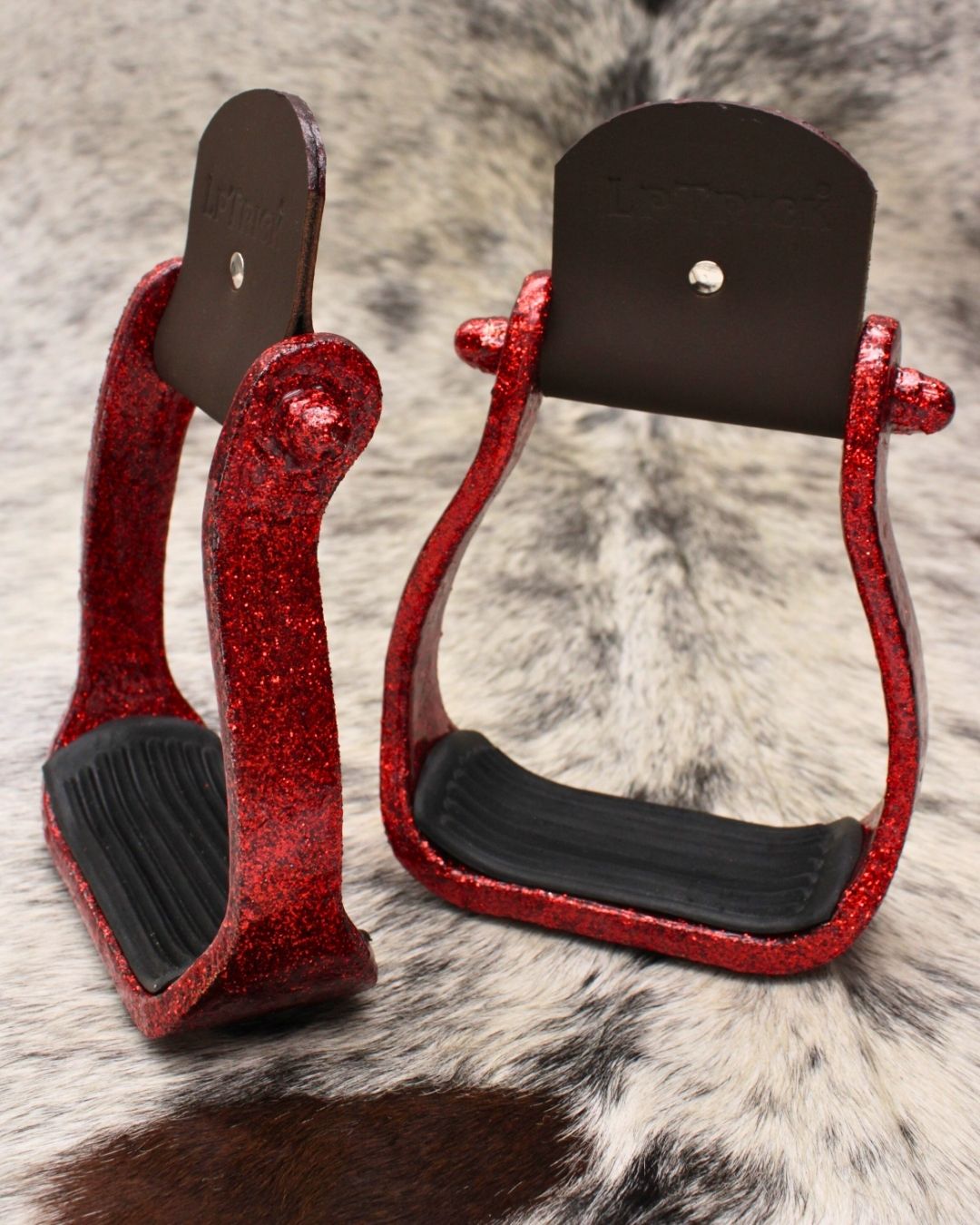 Étriers western pailletés en aluminium, 5 couleurs, la paire