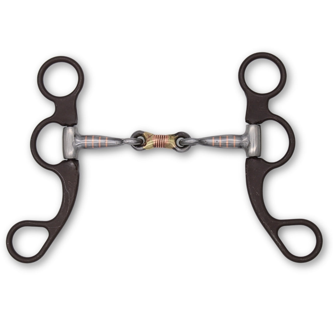 Mors western d'entraînement à branches, double brisure, cuivre, 12,5 cm