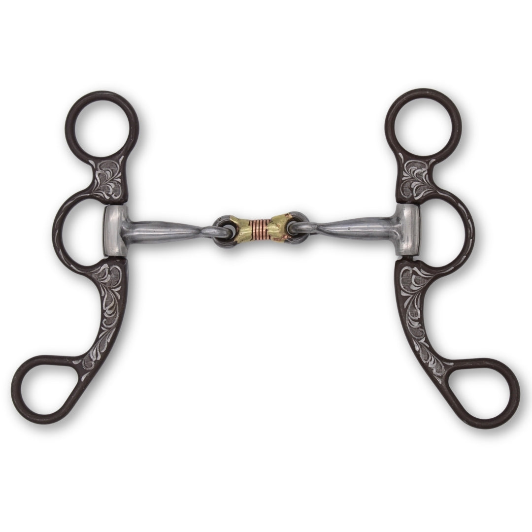 Mors western d'entraînement à branches, double brisure, cuivre, 12,5 cm