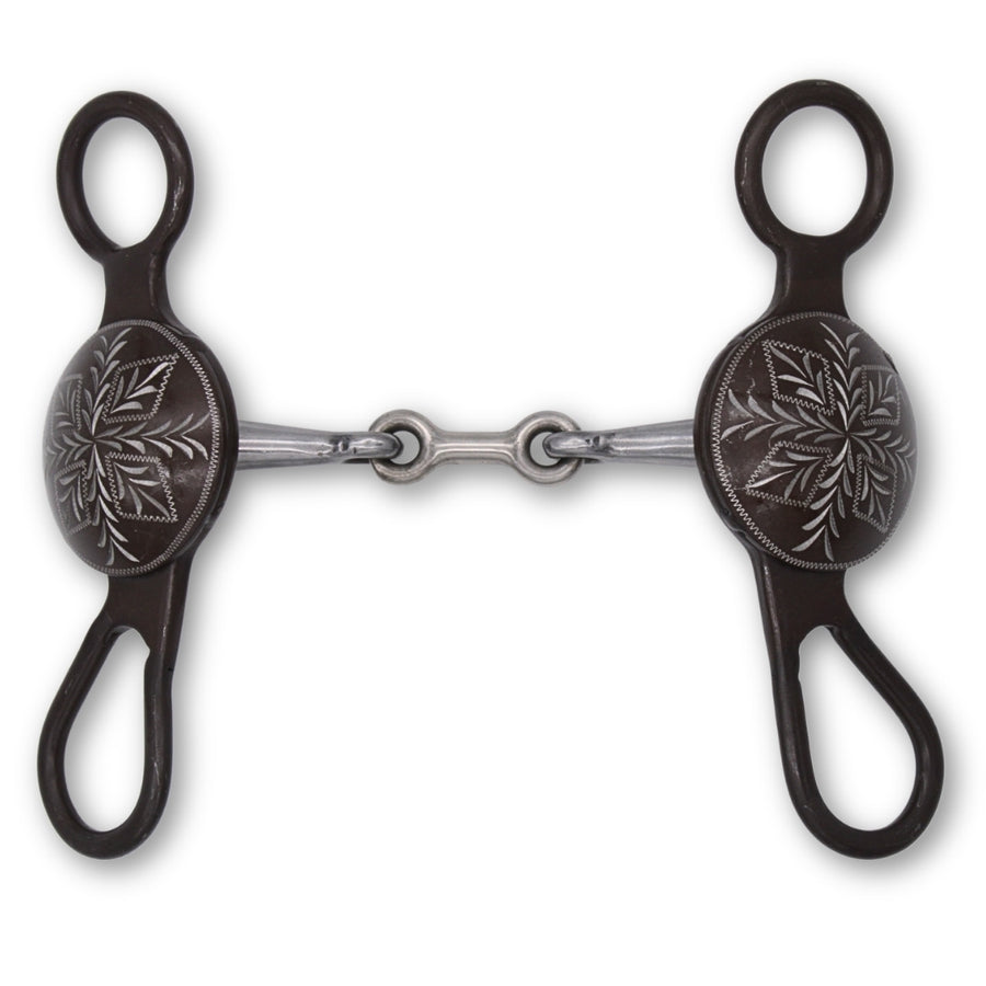 Mors western baby bit double brisure, inserts cuivre, 11,5 cm