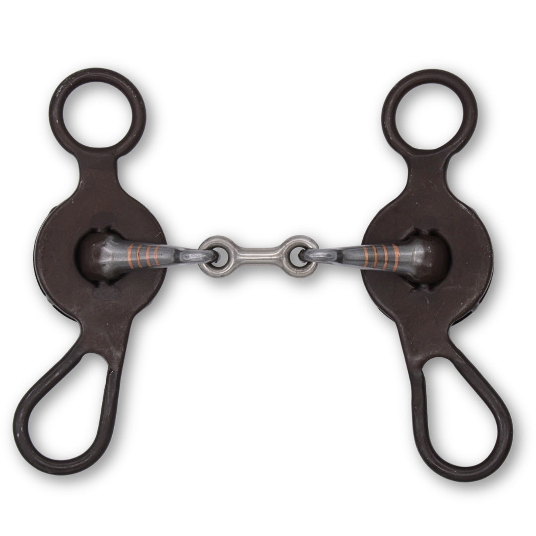 Mors western baby bit double brisure, inserts cuivre, 11,5 cm