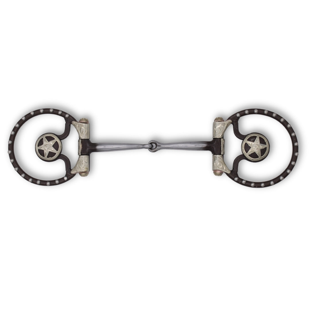 Mors western filet sweet iron, conchos étoile texane, 13,5 cm