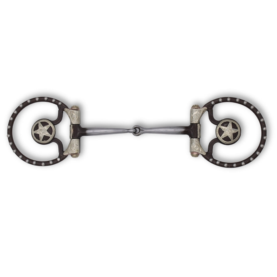 Mors western filet sweet iron, conchos étoile texane, 13,5 cm