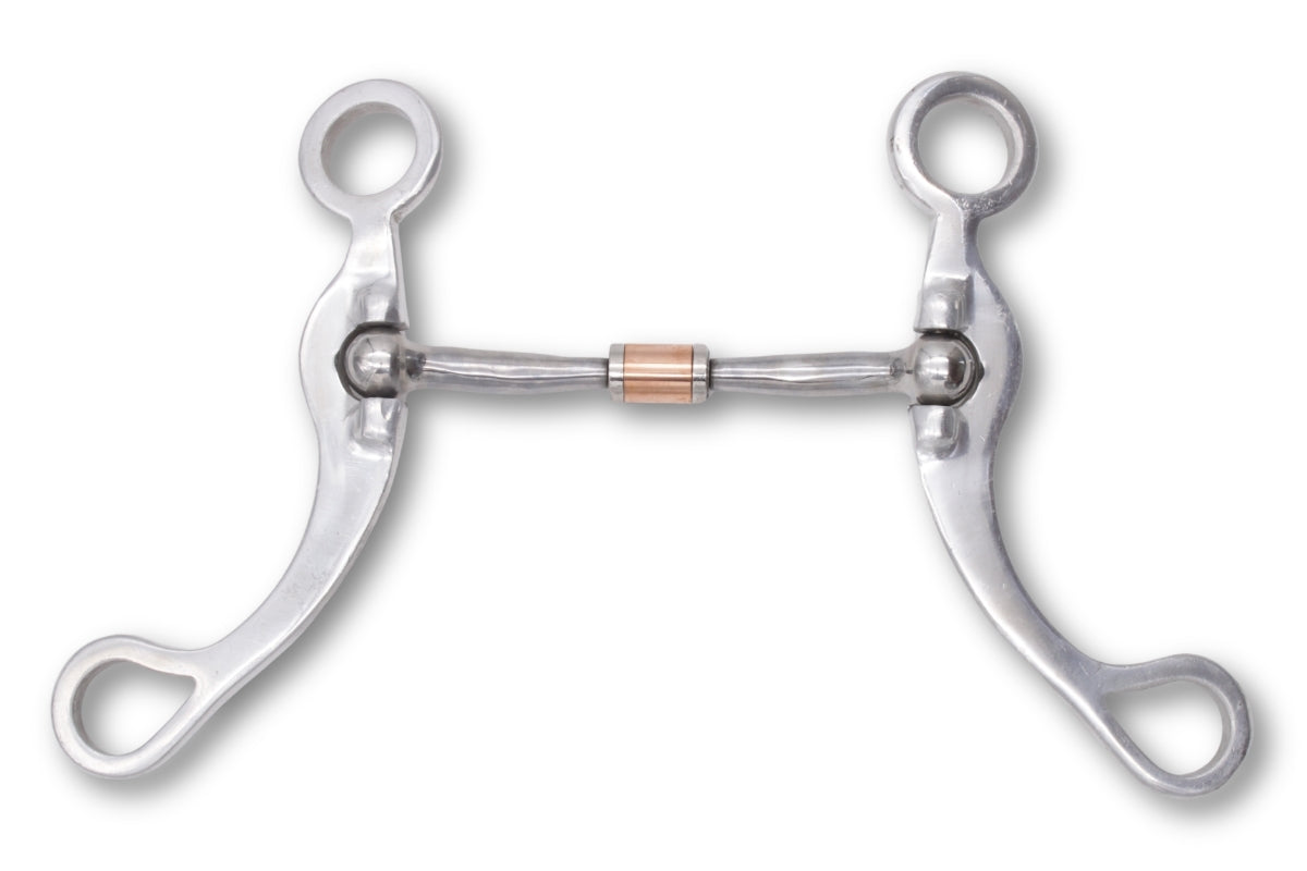 Mors western à branches gravées avec rouleau cuivre, 13,5 cm