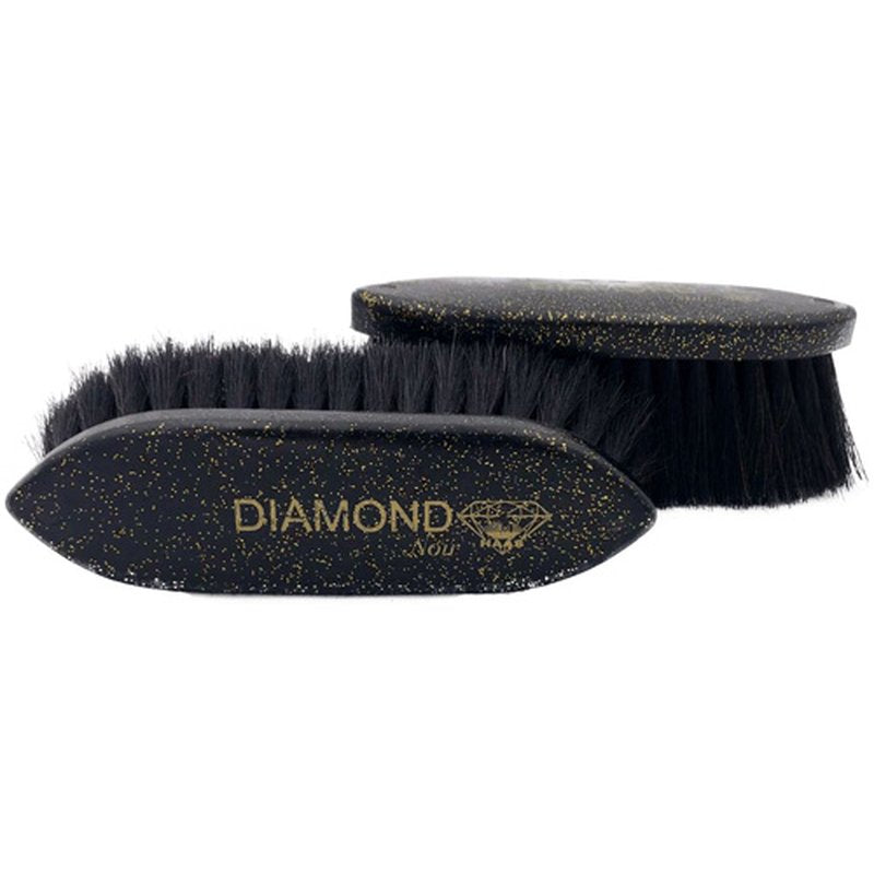 Brosse douce Haas Diamond Noir à paillettes dorées, 18 x 5,3 cm