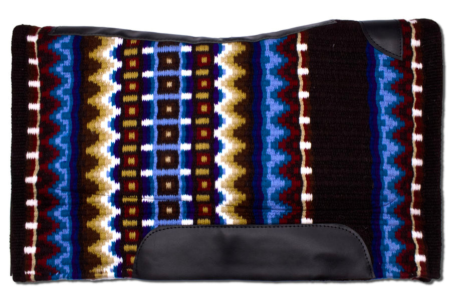 Tapis western feutre et blanket multicolore cousus, combo anatomique