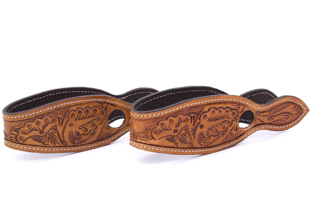 Slobber straps en cuir doublé estampé, petite ou grande taille
