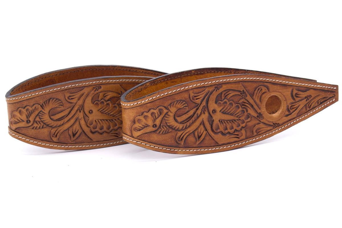 Slobber straps en cuir doublé estampé, petite ou grande taille
