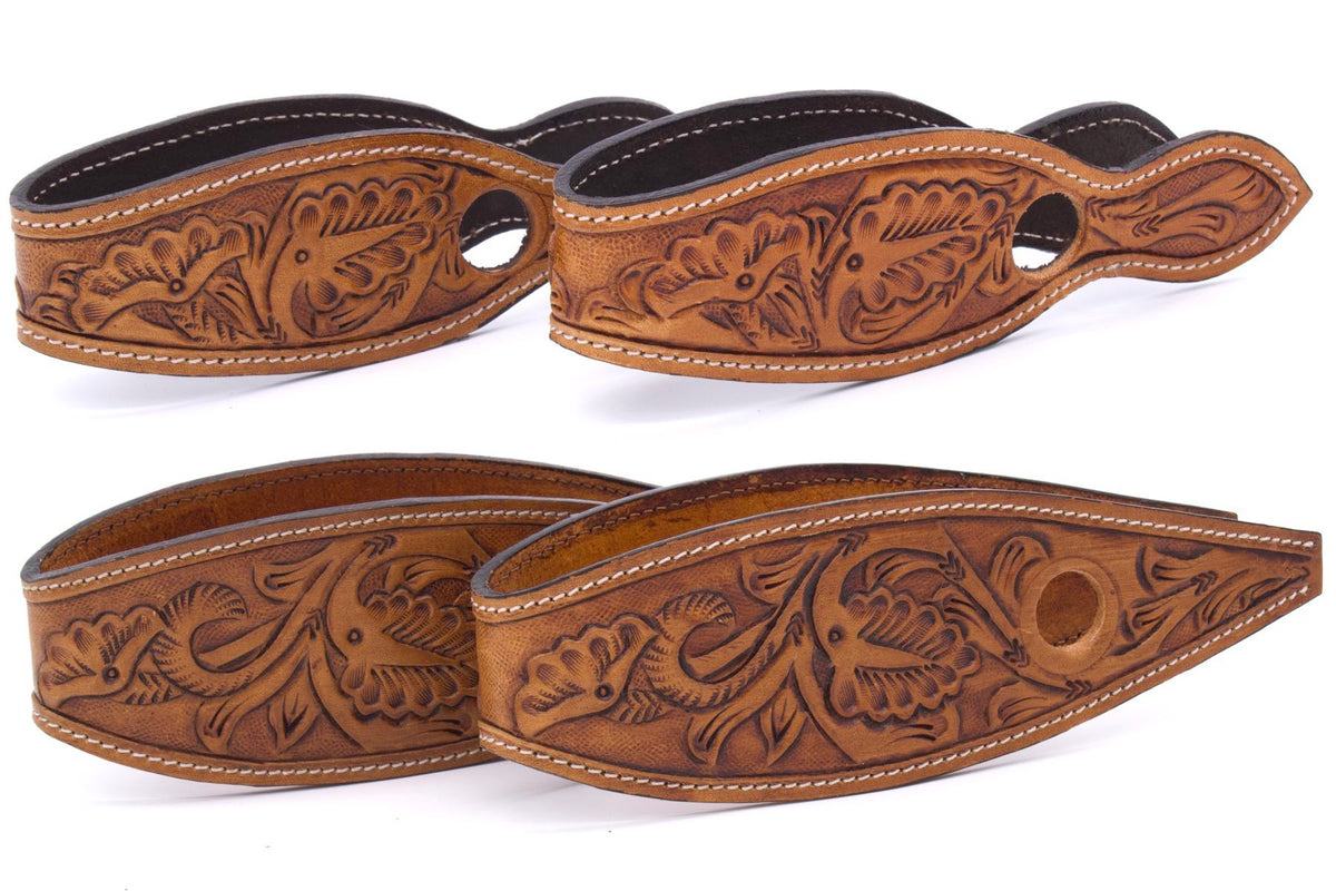 Slobber straps en cuir doublé estampé, petite ou grande taille