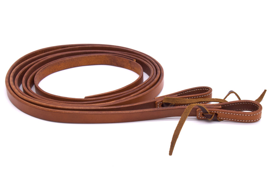 Split reins cuir harness medium oiled, water loops, 5/8, 220 cm