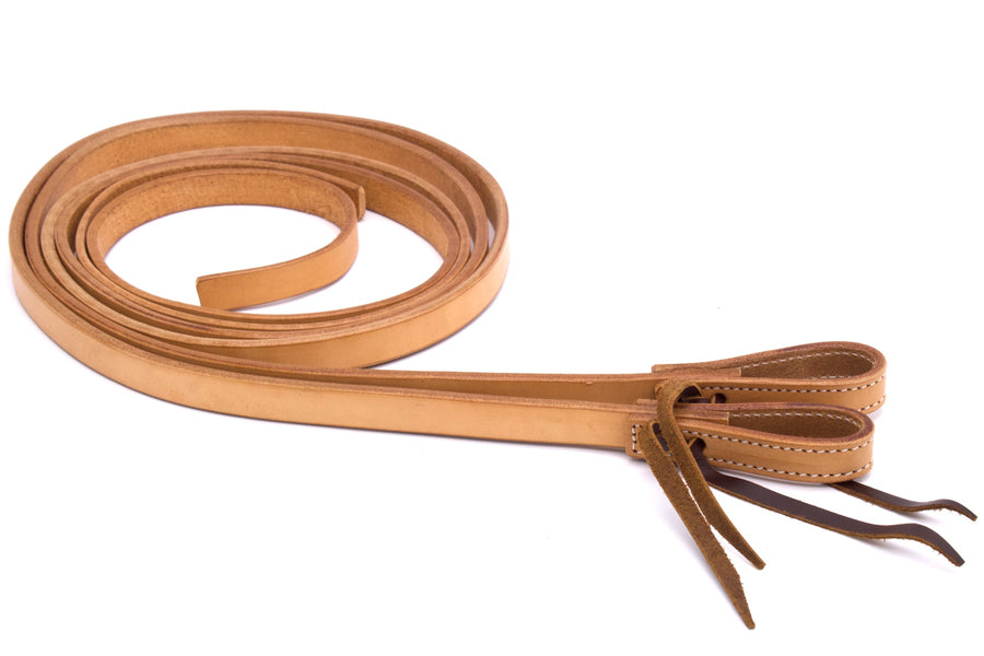 Split reins cuir harness light oiled, water loops, 5/8, 187 cm