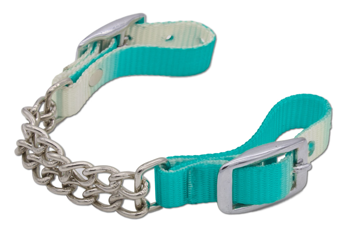 Gourmette western en nylon bicolore dégradé, réglable des deux côtés