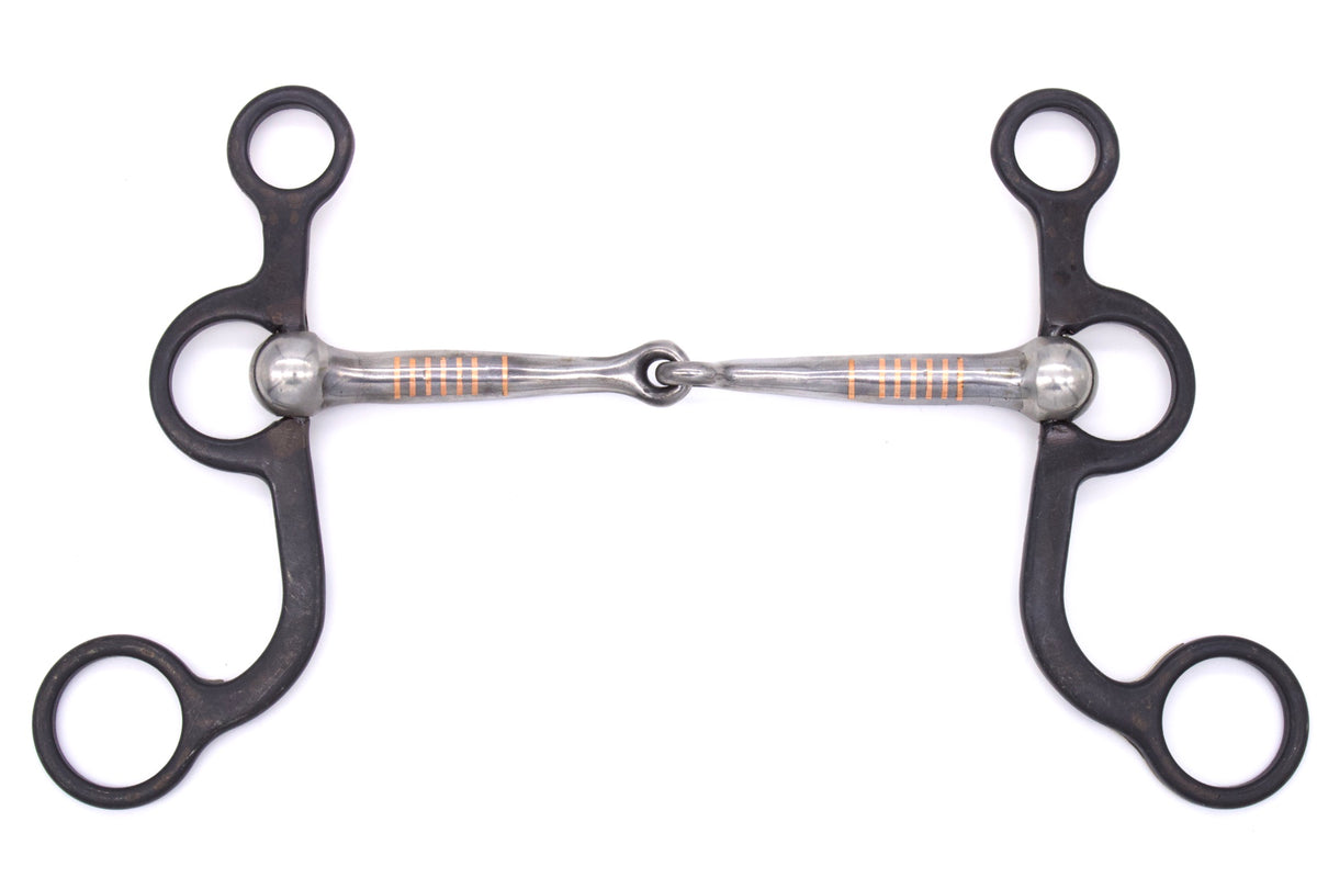 Mors western argentin à branches, ornements argentés, inox, 13,5 cm
