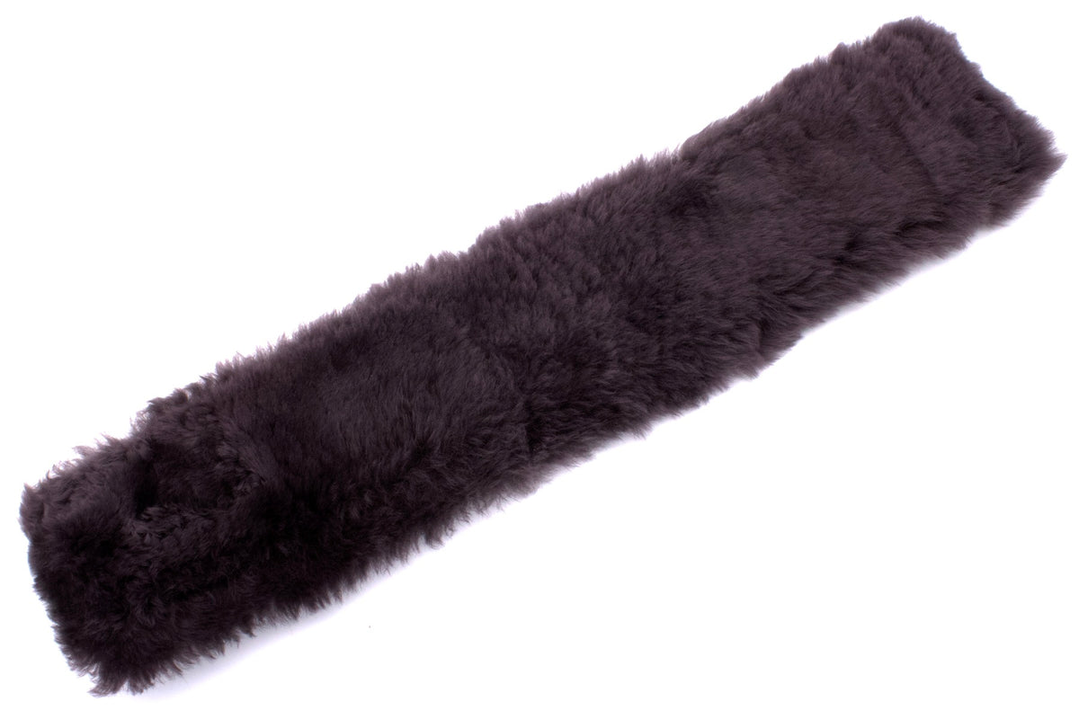 Sangle western en nylon avec mouton véritable amovible, marron