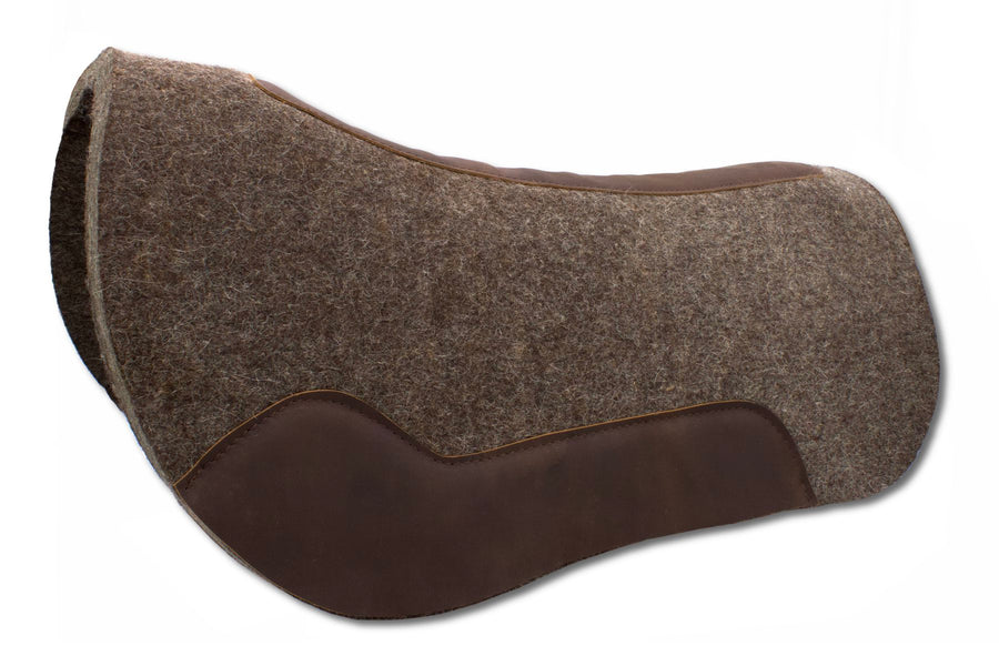 Tapis western round skirt extra court en feutre de laine, 67 x 80 cm