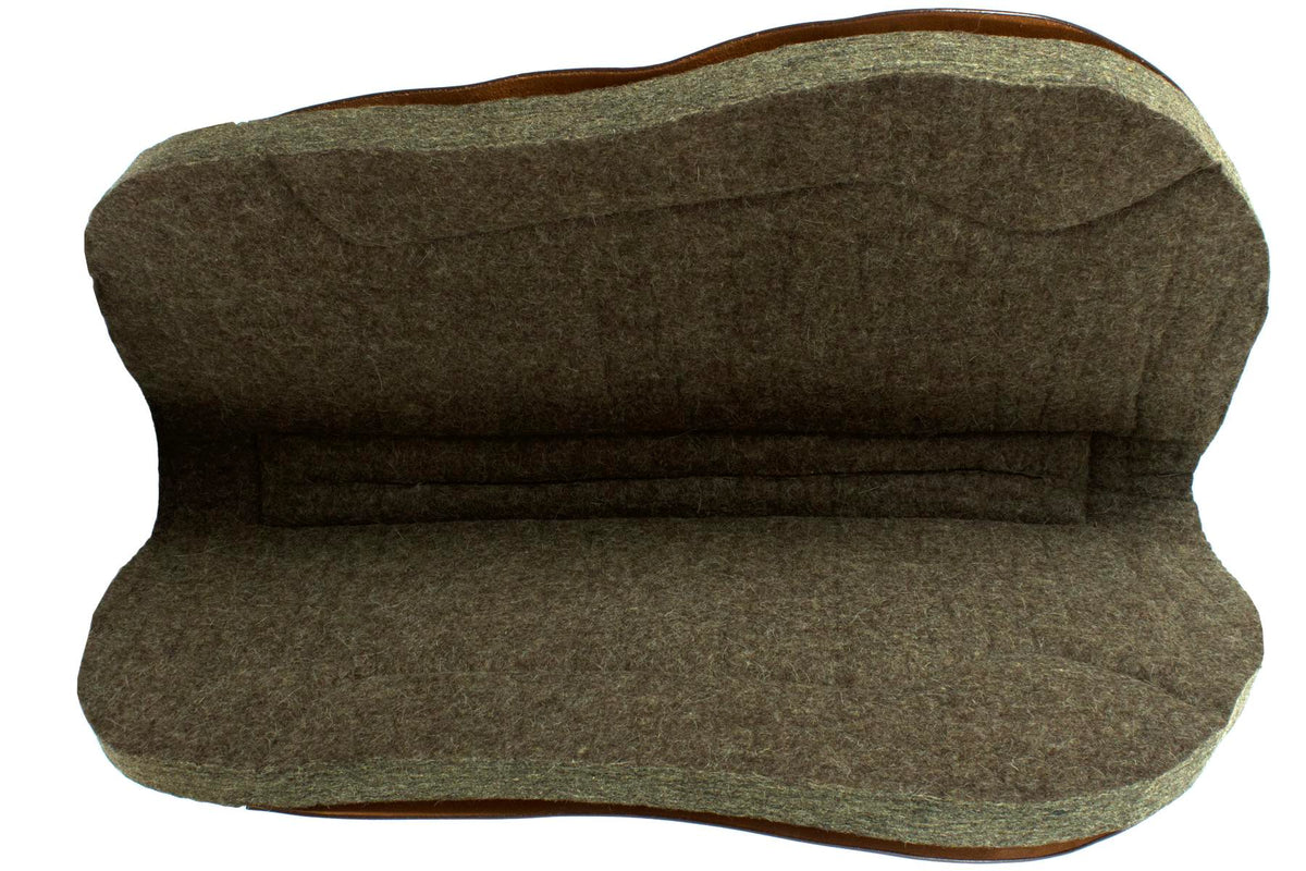 Tapis western round « Kick the Dust Up » feutre de laine, cuir estampé